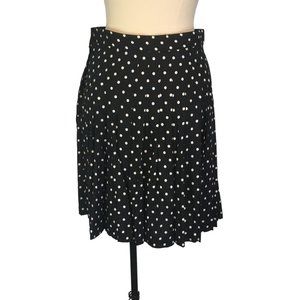 Gap Womens Juniors‎ Black White Polka Dot Pleated Full Skirt, 13/14, 30 waist